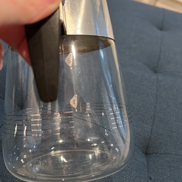 Vintage Corningware heat proof glass coffee pot, metallic rings - Picture 3 of 12